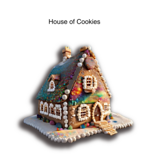 house of cookies,house made of cookies,sparkles the unicorn, sparkles the unicorn the quest for the magic cookie,the quest for the magic cookie,the magic cookie,magic cookie